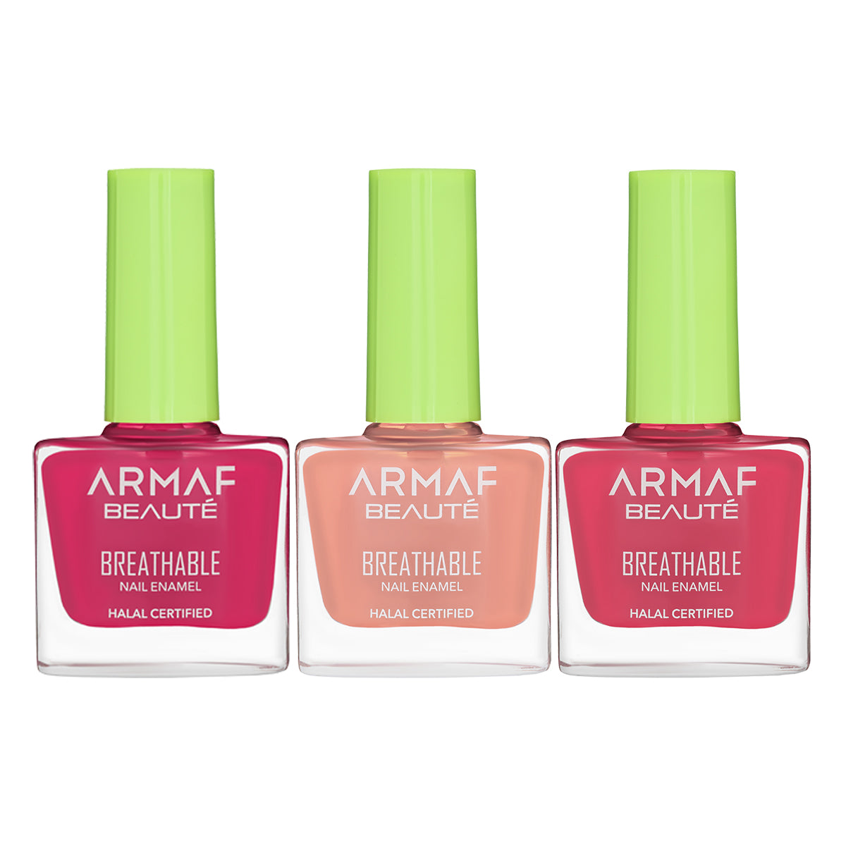 COMBO AB BREATHABLE HALAL NAIL ENAMEL HL322 BARBIE DOLL | AB BREATHABLE HALAL NAIL ENAMEL HL310 SAVANNAH | AB BREATHABLE HALAL NAIL ENAMEL HL321 COTTON CANDY