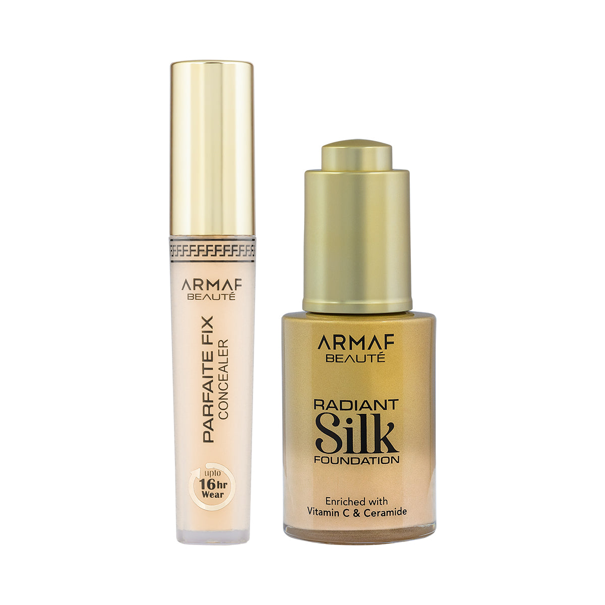 COMBO AB PARFAITE FIX CONCEALER - FAIR 01 | AB RADIANT SILK FOUNDATION 05 GOLDEN BEIGE