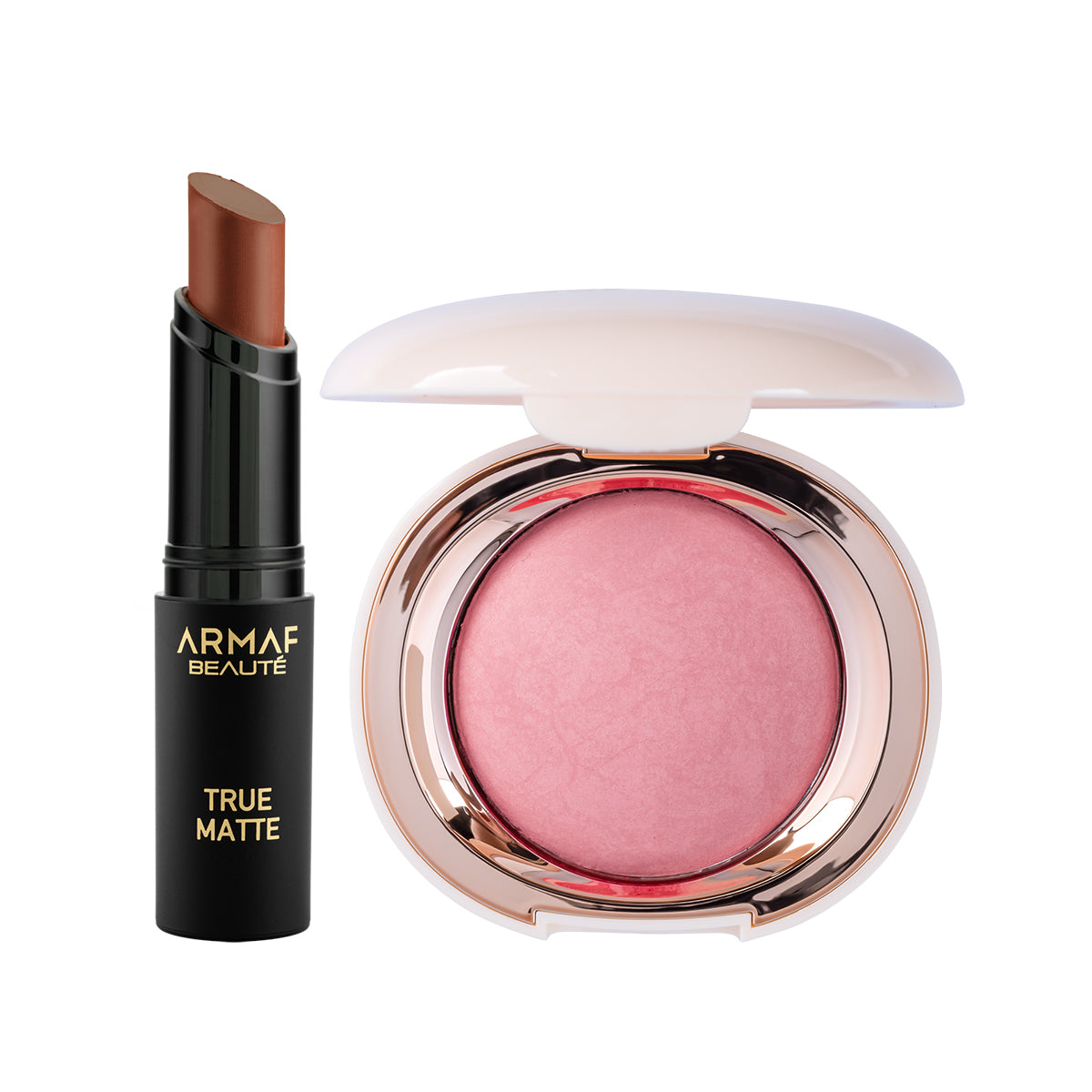 COMBO AB TRUE MATTE LIPSTICK - SCHON 06 | AB BAKED BLUSH BARE BLOSSOM