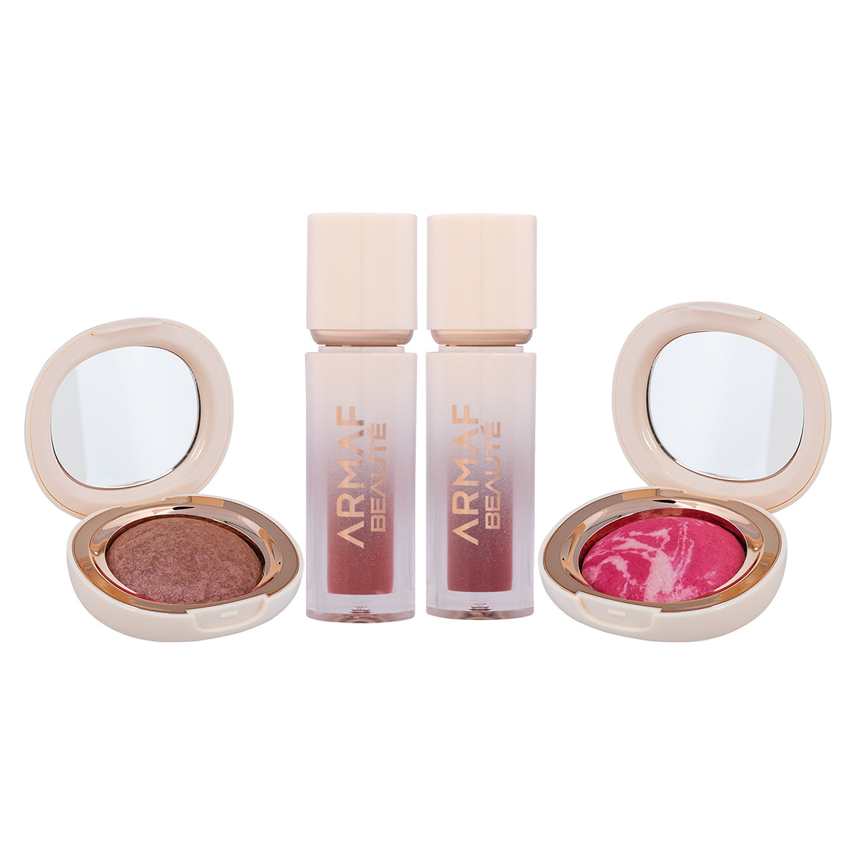 COMBO AB BAKED BLUSH EARTHY VELVET | AB BAKED BLUSH ROSY VEIL | AB JELLY POP LIP TINT AUTUMN KISS | AB JELLY POP LIP TINT CRIMSON MOOD | AB JELLY POP LIP TINT ROSE MEMOIR