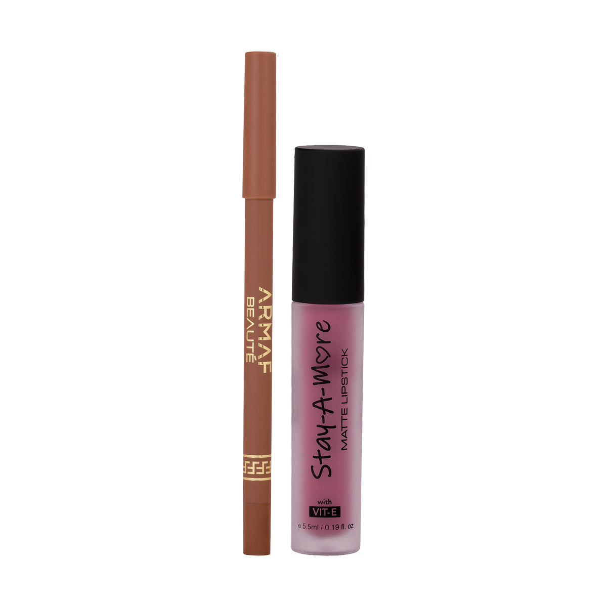 COMBO AB  EASY GLIDE LIP LINER- CARAMEL 04 | AB STAY A MORE MATTE LIQ LIPSTICK - ROYAL 03