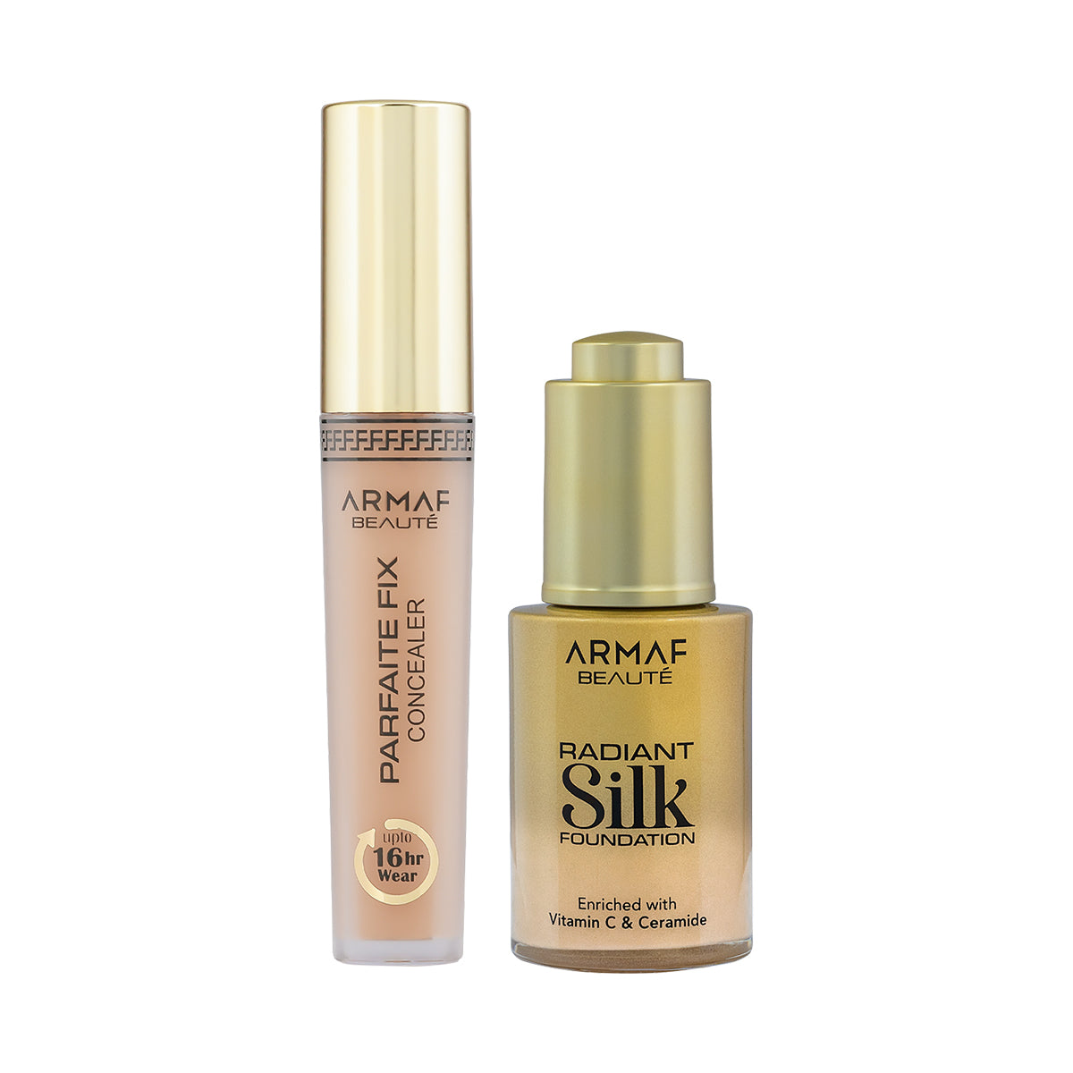 COMBO AB RADIANT SILK FOUNDATION 05 GOLDEN BEIGE | AB PARFAITE FIX CONCEALER WARM BEIGE 04