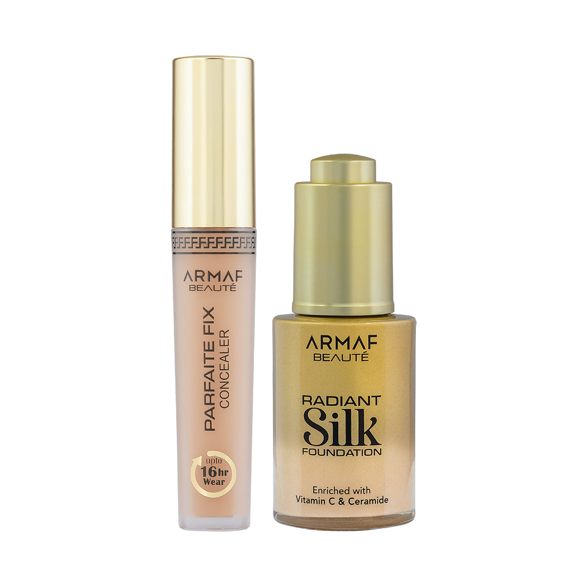 COMBO AB RADIANT SILK FOUNDATION 06 WARM BEIGE | AB PARFAITE FIX CONCEALER WARM BEIGE 04