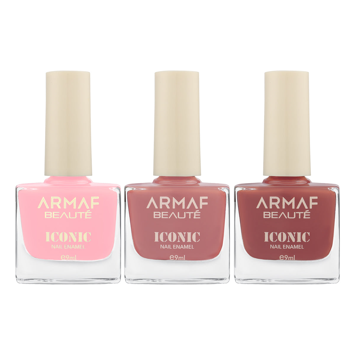 COMBO ARMAF BEAUTE ICONIC NAIL ENAMEL - 010 LOLLYPOP | ARMAF BEAUTE ICONIC NAIL ENAMEL - 023 JULIETTE | ARMAF BEAUTE ICONIC NAIL ENAMEL - 025 DADDY PRINCESS