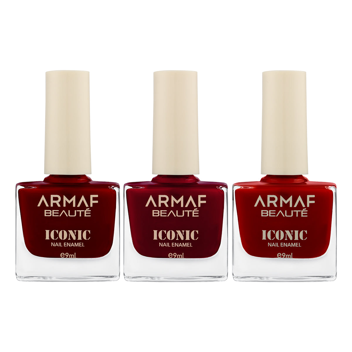 COMBO ARMAF BEAUTE ICONIC NAIL ENAMEL - 047 ROYAL BURGUNDY | ARMAF BEAUTE ICONIC NAIL ENAMEL - 045 SHADE O MAROON | ARMAF BEAUTE ICONIC NAIL ENAMEL - 050 SANGRIA