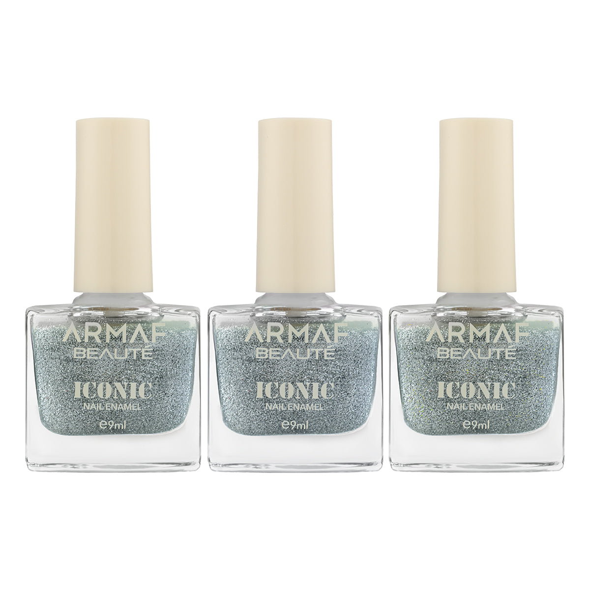 COMBO ARMAF BEAUTE ICONIC NAIL ENAMEL - GR001 MILKY WAY | ARMAF BEAUTE ICONIC NAIL ENAMEL - GR002 COMET | ARMAF BEAUTE ICONIC NAIL ENAMEL - PL001 DIAMOND CUT